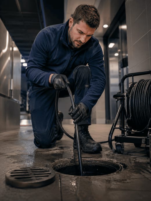 Drainage work on a commercial site